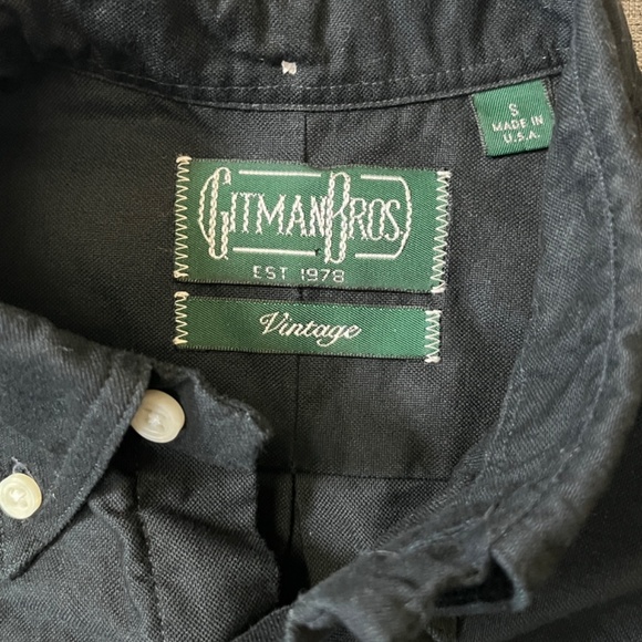 Gitman Bros Vintage Cotton Button Down Long Sleeve Shirt - Men's Size S - Black - Picture 5 of 11